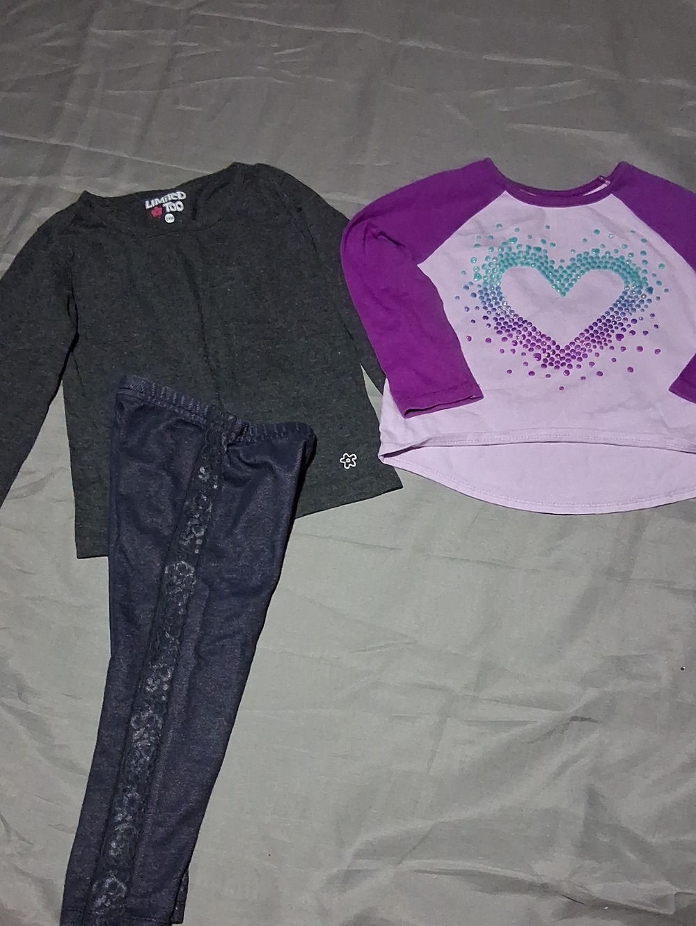 Garanimals Purple & Lavender Heart Raglan Long Sleeve Tee